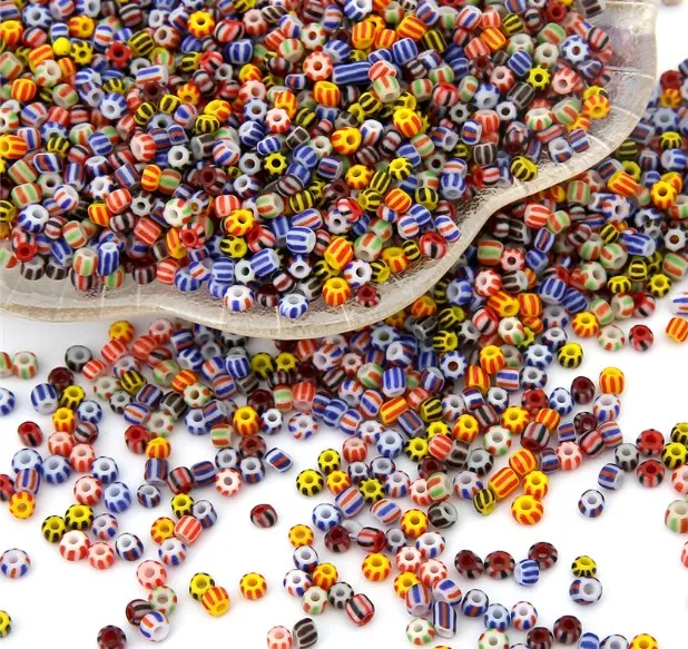 3mm Stripe Czech Glass Seed Beads Round Acrylic Spacer  For Jewelry Making DIY Bracelet Necklace Accessories