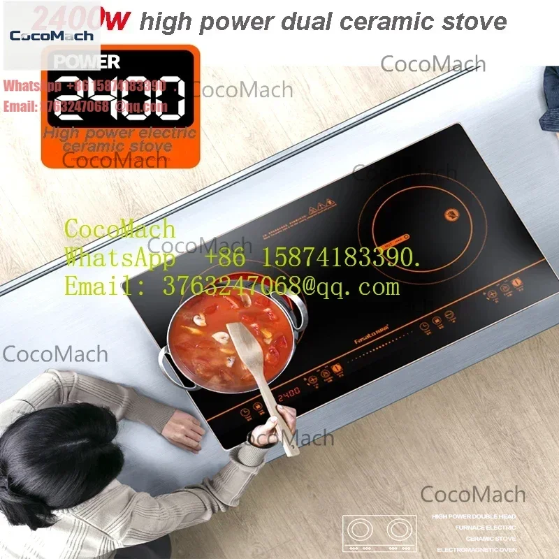 Double Burner Induction Cooker Light Wave Radiant Heating Cooktop Household Embedded Built In Induction Cooker for Kitchen