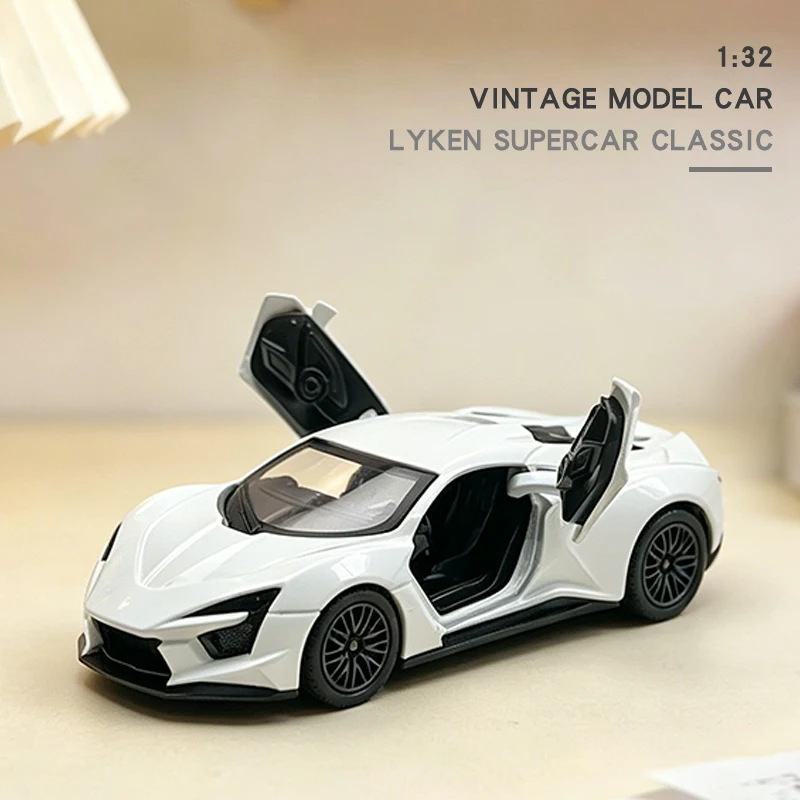 

1:32 Alloy Diecast Lyken Supercar Racer Vintage Car Model Pull Back Car Miniature Vehicle Replica For Collection Gift