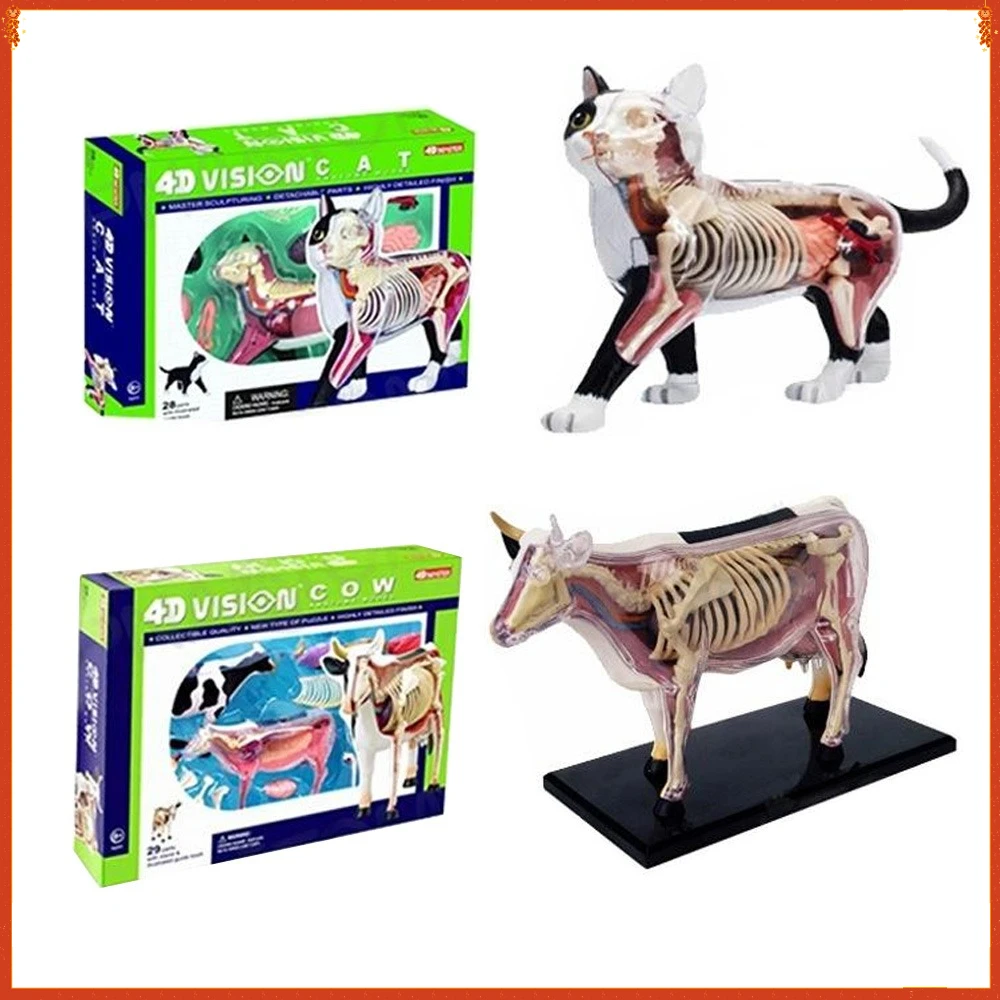 

4D MASTER Pig Horse Cow Chicken Action Toy Figures Animal Anatomy Assembly Model Desktop Decorative Ornaments Boys Girls Gifts