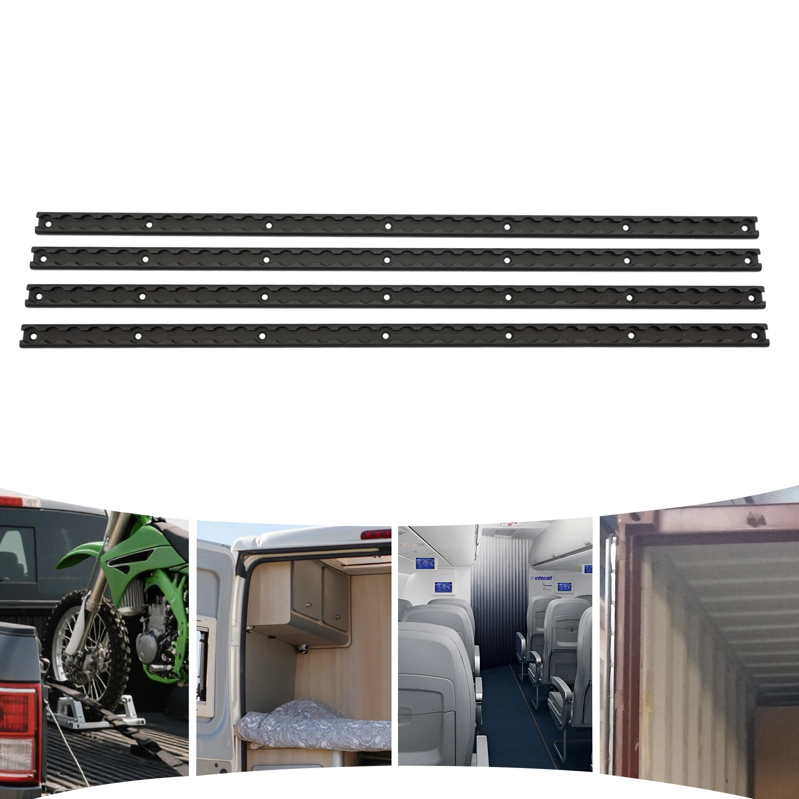 

3FT Black Aluminum Track Rail, Small Half Round Track Roller Wheel Rail System, 4-Pack L-Track Rail for Hoist Trolley Garage