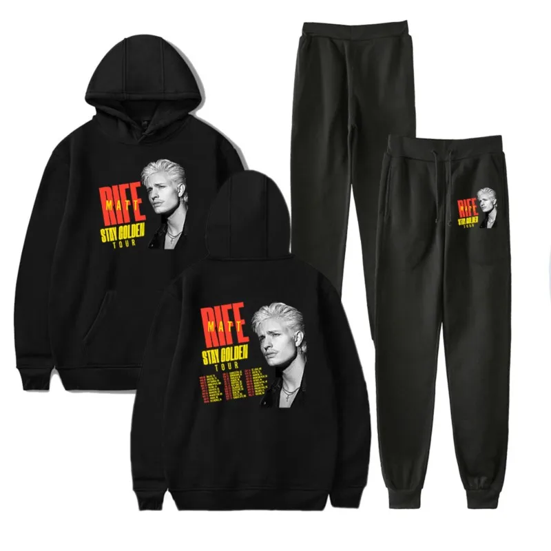 Matt Rife Stay Goladen Tour Hoodies Pants Sets Merch For Men/Women Sweatshirt Pants Two Piece Set Cosplay Hooded Streetwear