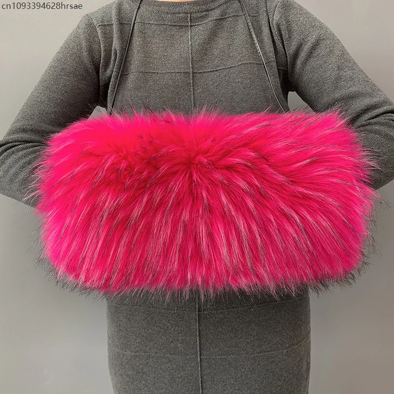 Lady Imitation Faux Fox Fur Hand Warmer Soft Thicken Gloves Plush Hand Muff  Unisex Fluffy Pillow Soft Plush Arm Sleeve
