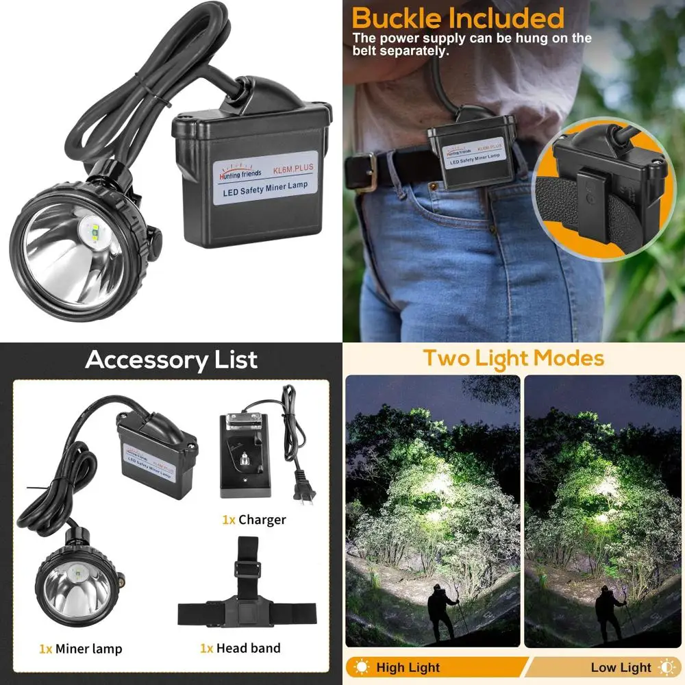

Rechargeable LED Headlamp with 3 Modes, Waterproof and Explosion-Proof, Ideal for Mining, Hunting, Fishing, Caving, Camping, and