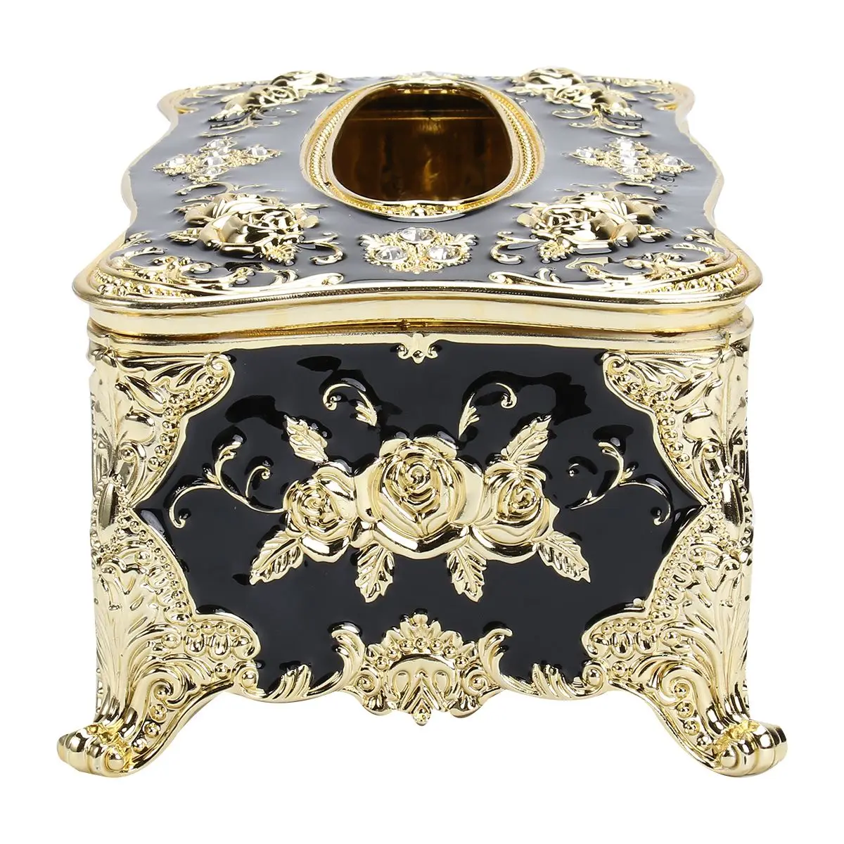 

Tissue Box Napkin Holder Rose Patterned Plastic Removable Large Opening Bathroom Hotel Room Bedroom Office Car Safe