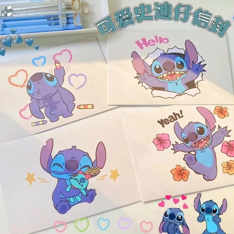 Lilo & Stitch Cartoon Creative Anime Envelope Kawaii High-Looking DIY Stationery Greeting Card Message Blessings Birthday Gift