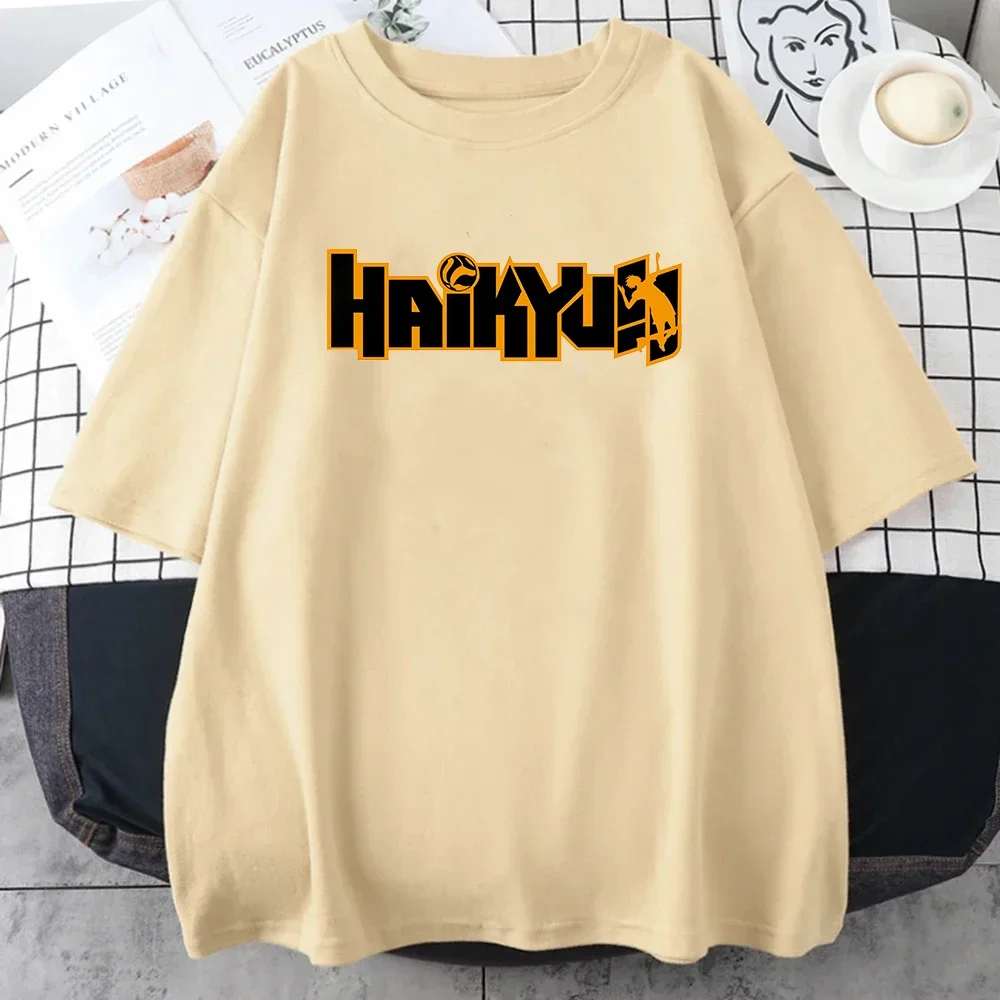 2024 Anime Haikyuu Manga Printed Men\'s New Short Sleeved Hip Hop Round Neck T-shirt Women\'s Cute Clothing in Japan