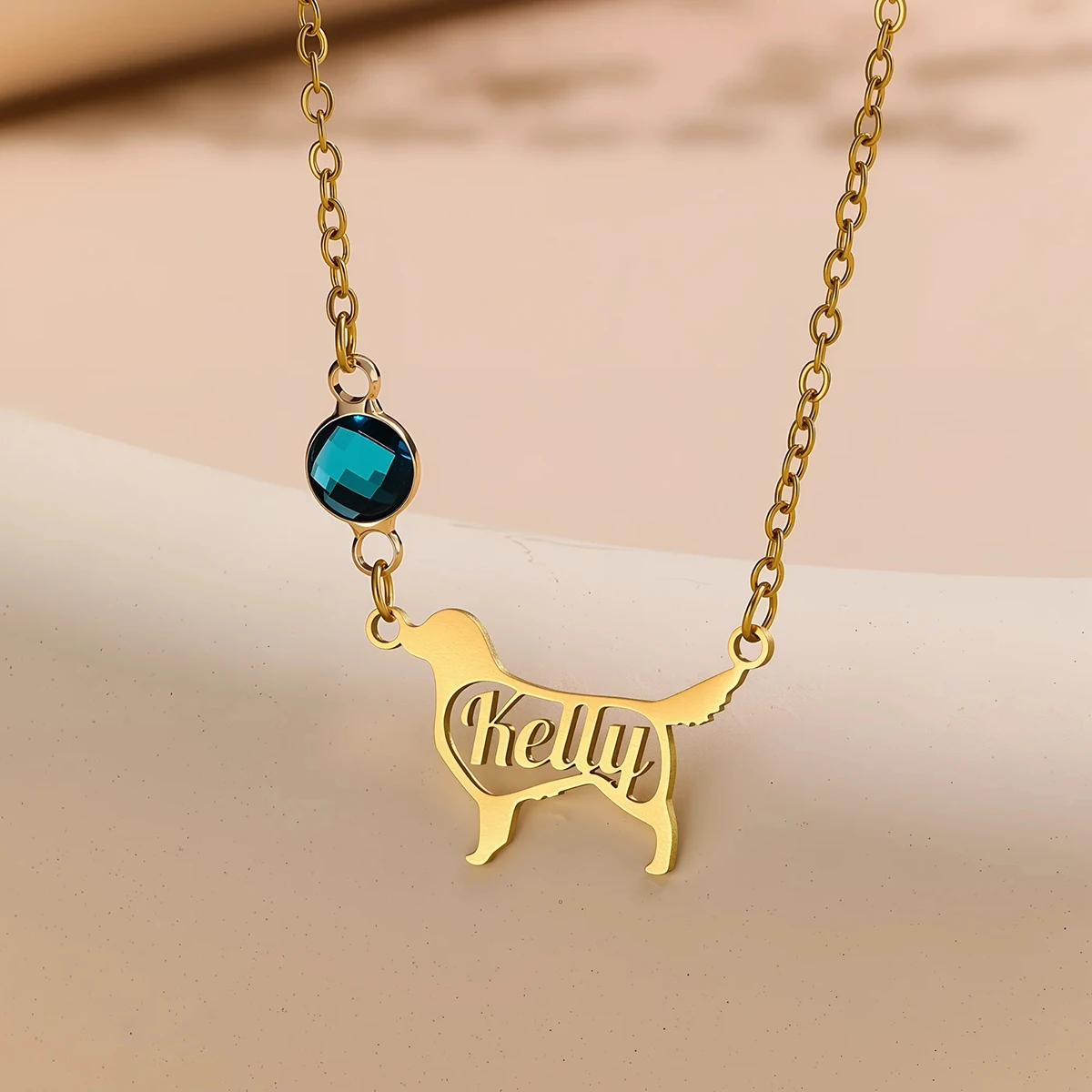 Kalung Nama Hewan Peliharaan Kustom Baja Tahan Karat Liontin Hewan Lucu Perhiasan Pribadi Indah untuk Hadiah Wanita Pria