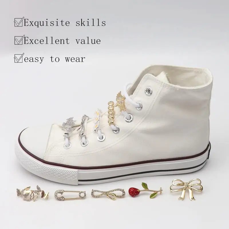 Shoelaces Clips Decorations Charms Rhinestones Shoe Charms Faux Jeweled Sneakers Girl Gift DIY Lace Buckle Shoes Accesories 1Pcs