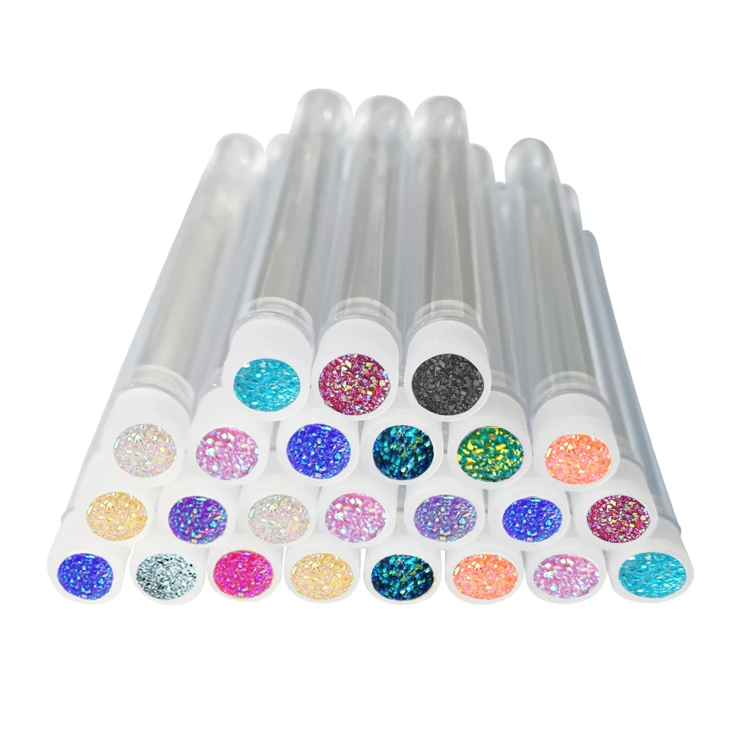 Tubo per spazzola per sopracciglia riutilizzabile 50 pezzi Pennello per ciglia Pennello per sopracciglia Pennello per trucco diamantato scintillante antipolvere sostituibile