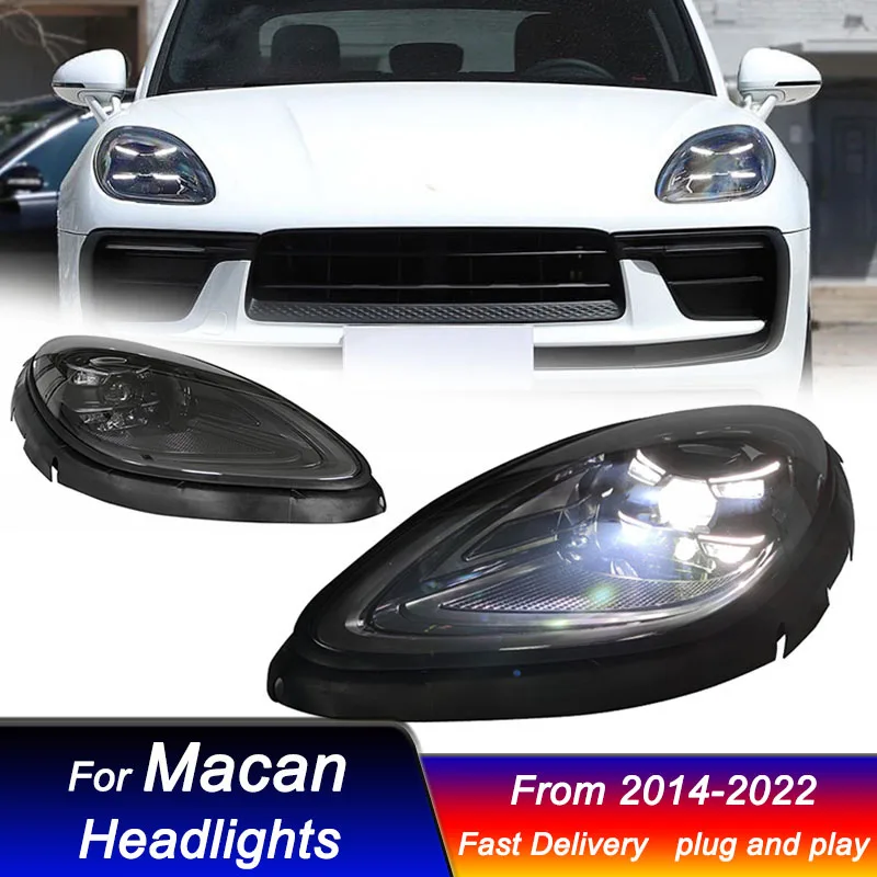 Car styling Headlights For Porsche Macan 2014-2020 to 2023 style full LED DRL Dynamic Signal Head Lamp Front light Assembly