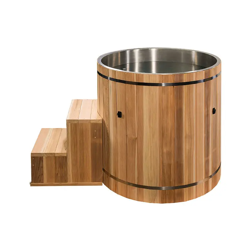 

Hot Sale Wooden Outdoor Water Ice Pail Tub Ice Bath SPA Sauna Tub Recovery Cold Plunge Chiller Machine