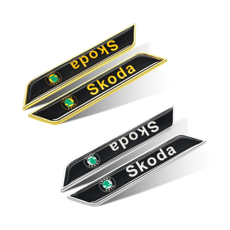 Car Body Stickers Fender Protective Emblem for Skoda Badge Octavia 2 A7 Tour RS Fabia 2 1 Rapid Kodiaq Superb Kamiq Assessoires