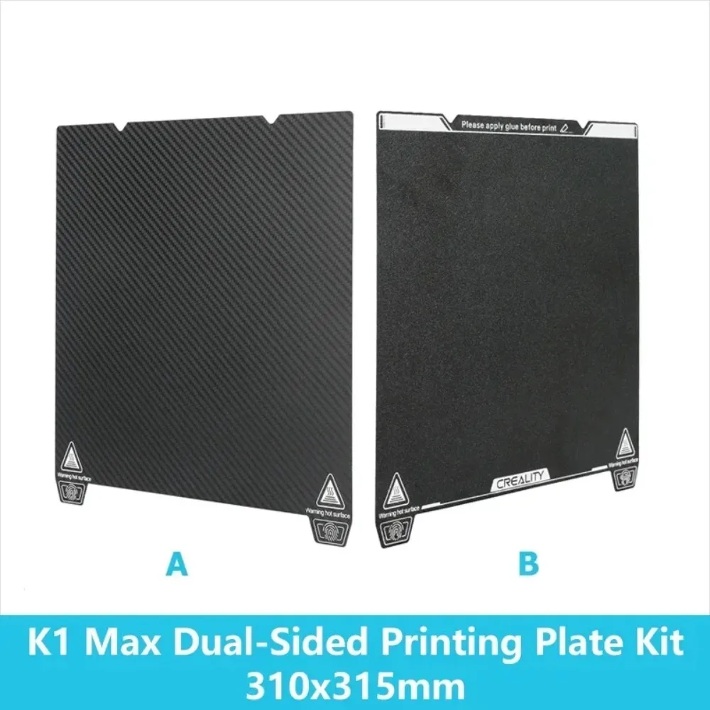 Creality K1 MAX Dual Sided PEI Build Plate Without Soft Magnetic Sticker 310x315mm K1MAX Printing Plateform Board Glossy Matte