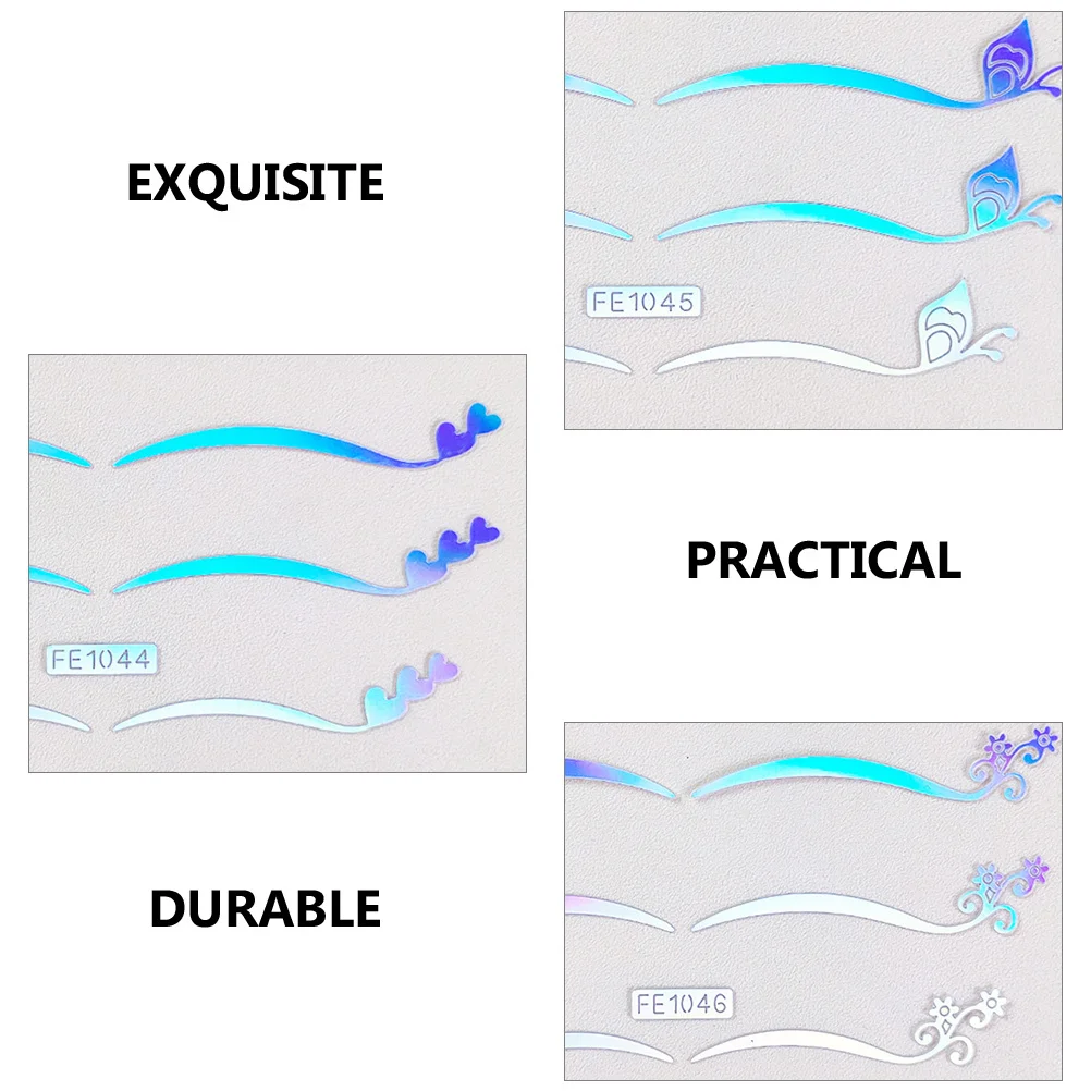 Autocollants pour Eyeliner temporaire, 6 feuilles, autocollants de maquillage pour les yeux papillon, pour Halloween, Cosplay, boîte de nuit, ombre à paupières adhésive, 6 pièces