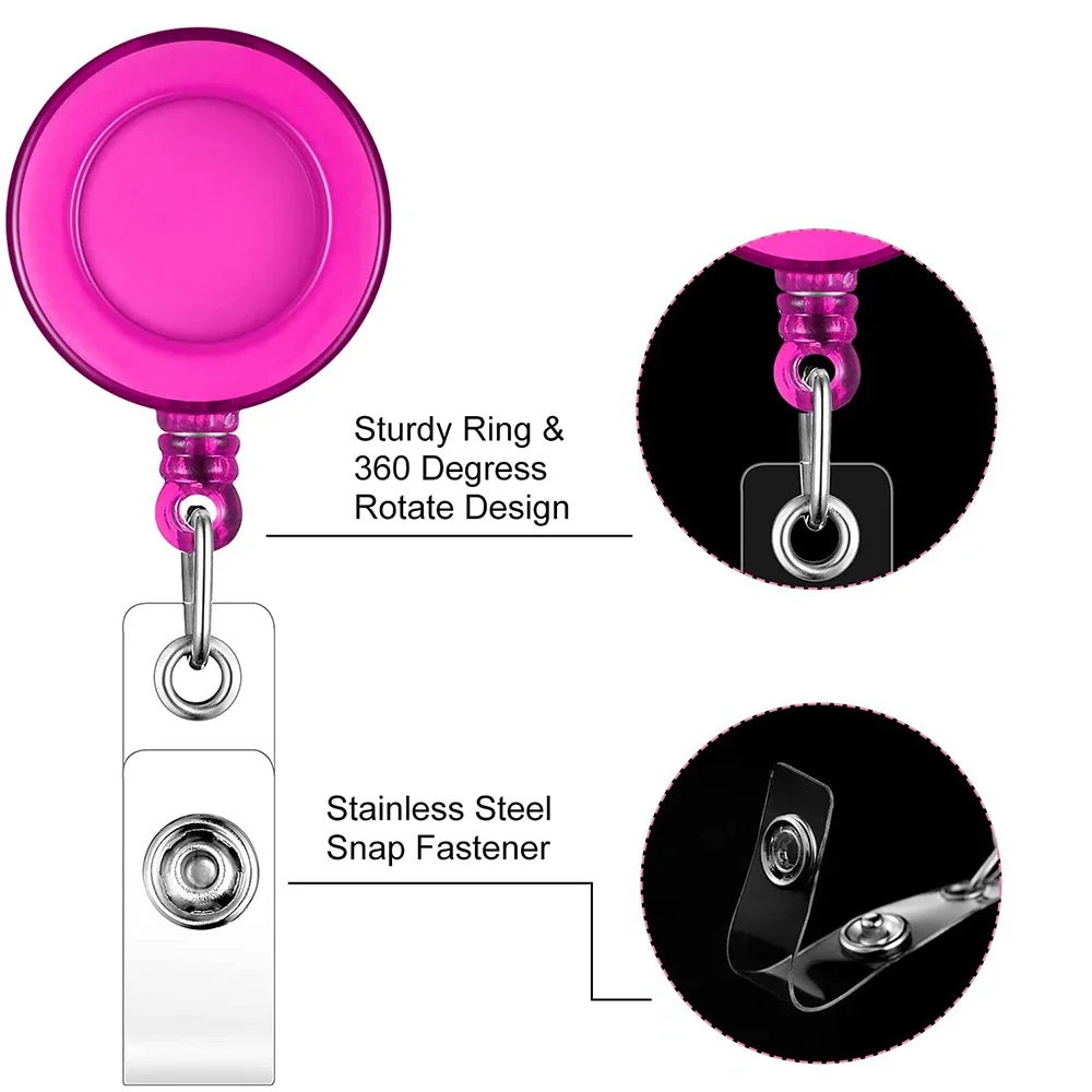 Imagem -03 - Clipe de Suporte de Crachá de Identificação Retrátil Transparente Colorido com 10 Peças para Carretel de Enfermeira com Clipes de Jacaré