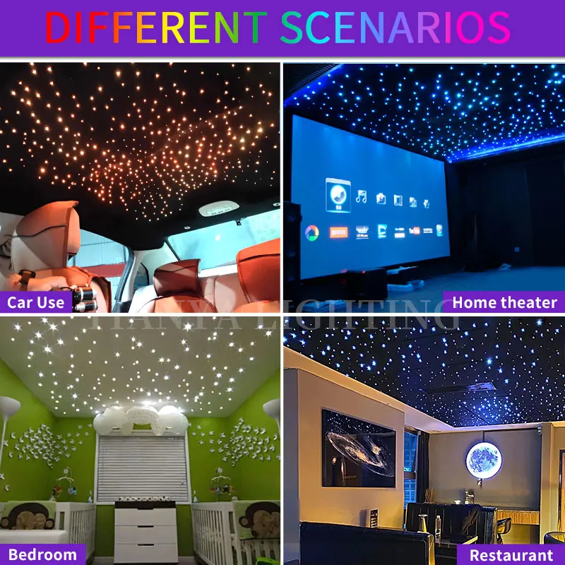 16W Twinkle Starry Sky Car Star lampa sufitowa lampa światłowodowa gwiazda Led wnętrze dachu nastrojowe oświetlenie dekoracja do samochodu/domu