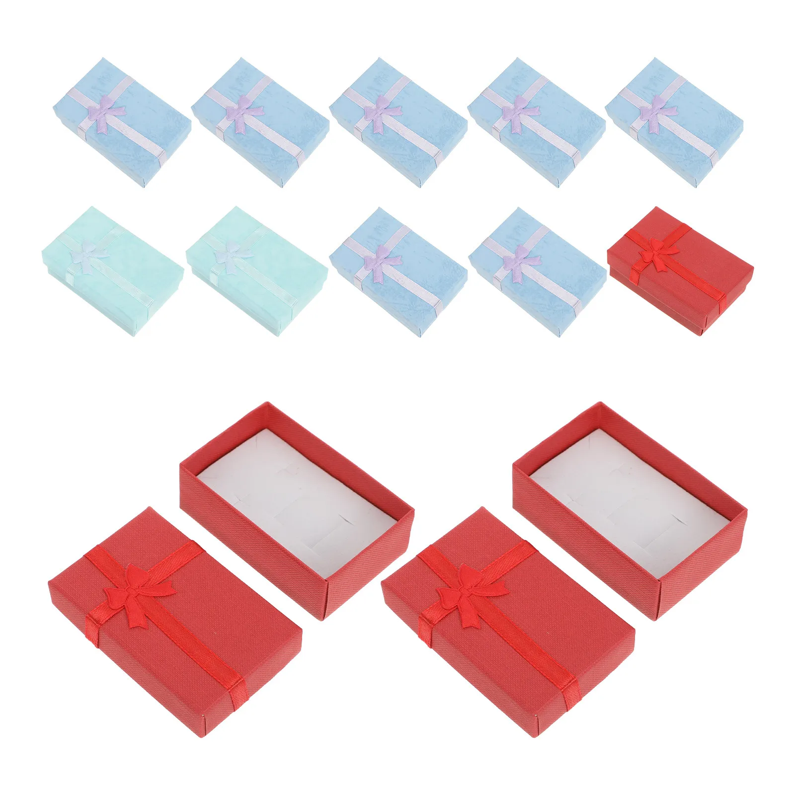 

12Pcs Small Jewelry Bowknot Packaging Boxes Present Packing for Necklaces Earrings Rings Jewelry Wrapping Paper Boxes