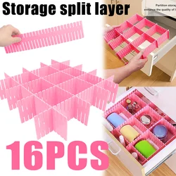 16PCS Adjustable Drawer Divider DIY Storage Shelf Home Free Combination Partition Cosmetic Socks Underwear Items Storage Shelf