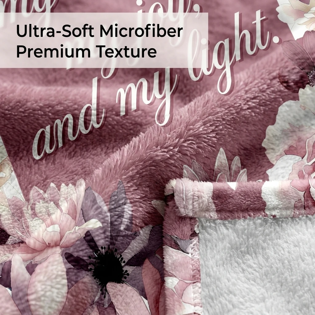 Blush Pink Floral & Hummingbird Flannel Throw Blanket, 