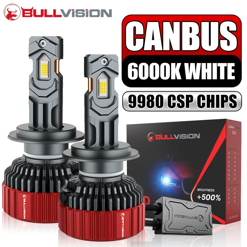 BULLVISION G5 H7 H4 LED Headlights Canbus F5C 30PCS CSP H11 H8 H1 HB3 9005 HB4 9006 9012 HIR2 H9 High Low Beam Auto Lamp Fog 12V