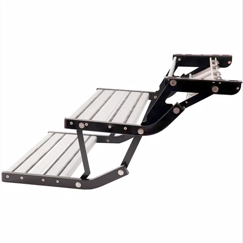 ISURE MARINE Manual Folding RV Step, Anti-slip Design, Aluminum Alloy Material, Load Capacity 220kg