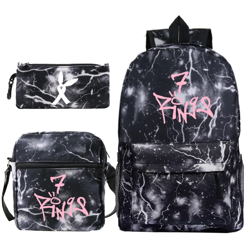 Imagem -06 - Conjunto Ariana Grande Mochila Meninos Meninas Bolsas de Escola Bookbagpack Bolsas para Computador Portátil Moda Feminina Bolsas de Ombro Lápis Peças