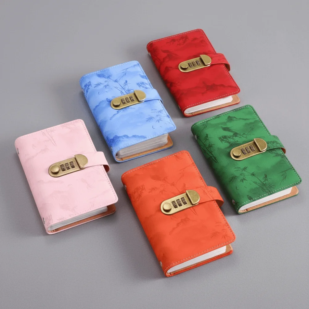 مقاوم للماء التوفير التحدي الموثق قفل بكلمة مرور PU كتاب إيداع ثابت جيوب متعددة خمر فاتورة الميزانية مخطط توفير النقود