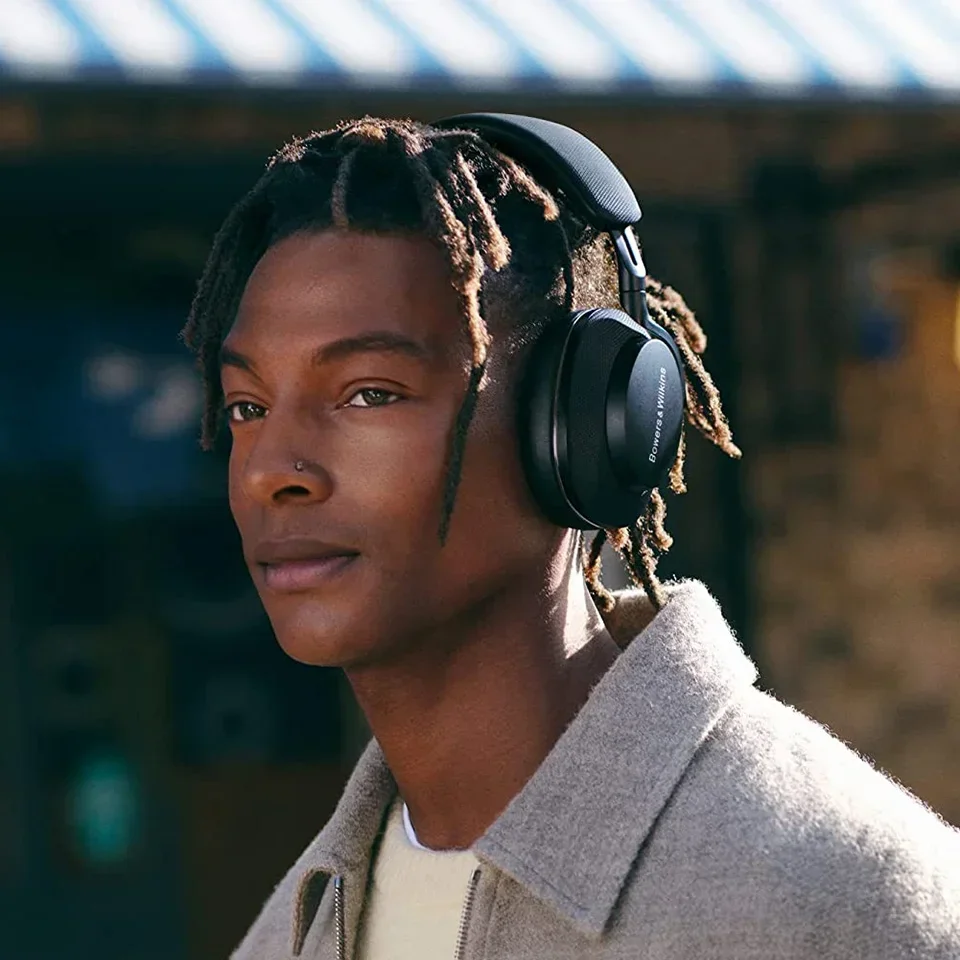 سماعات أذن أصلية من Bowers&Wilkins Px7 S2 فوق الأذن - إلغاء الضوضاء المتقدم الجديد، سماعات أذن رفيعة وخفيفة الوزن وسريعة الشحن لمدة 15 دقيقة