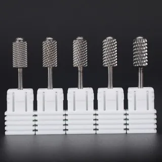 Two-way cylinder Carbide Nail Drill Bit Electric Manicure Drills Milling Cutter Burr Apparatus Nail Files Bits