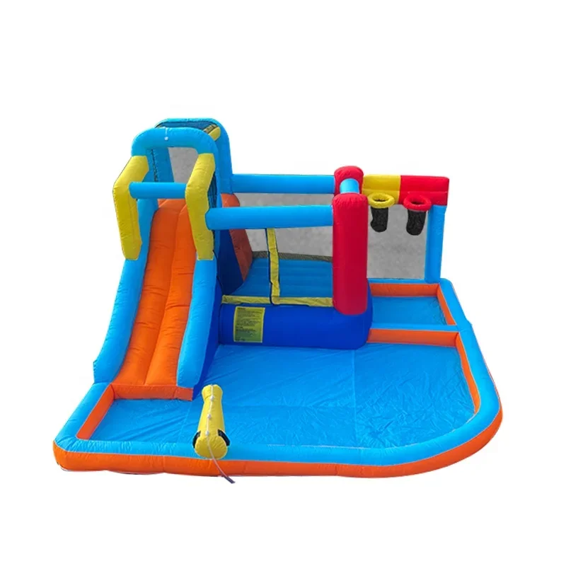 High Quality  Inflatable Inflatable Bounce House Inflatable Castle grassland Park Jumping Trampoline with Water Slide