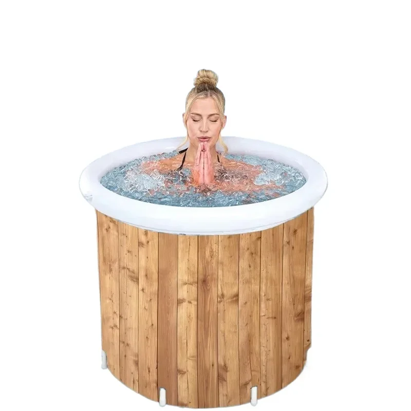 

116 Large Portable Ice Tub, Cold Jumping Ice Chamber for Cold Water Therapy Recovery, Inflatable Bucket Pool