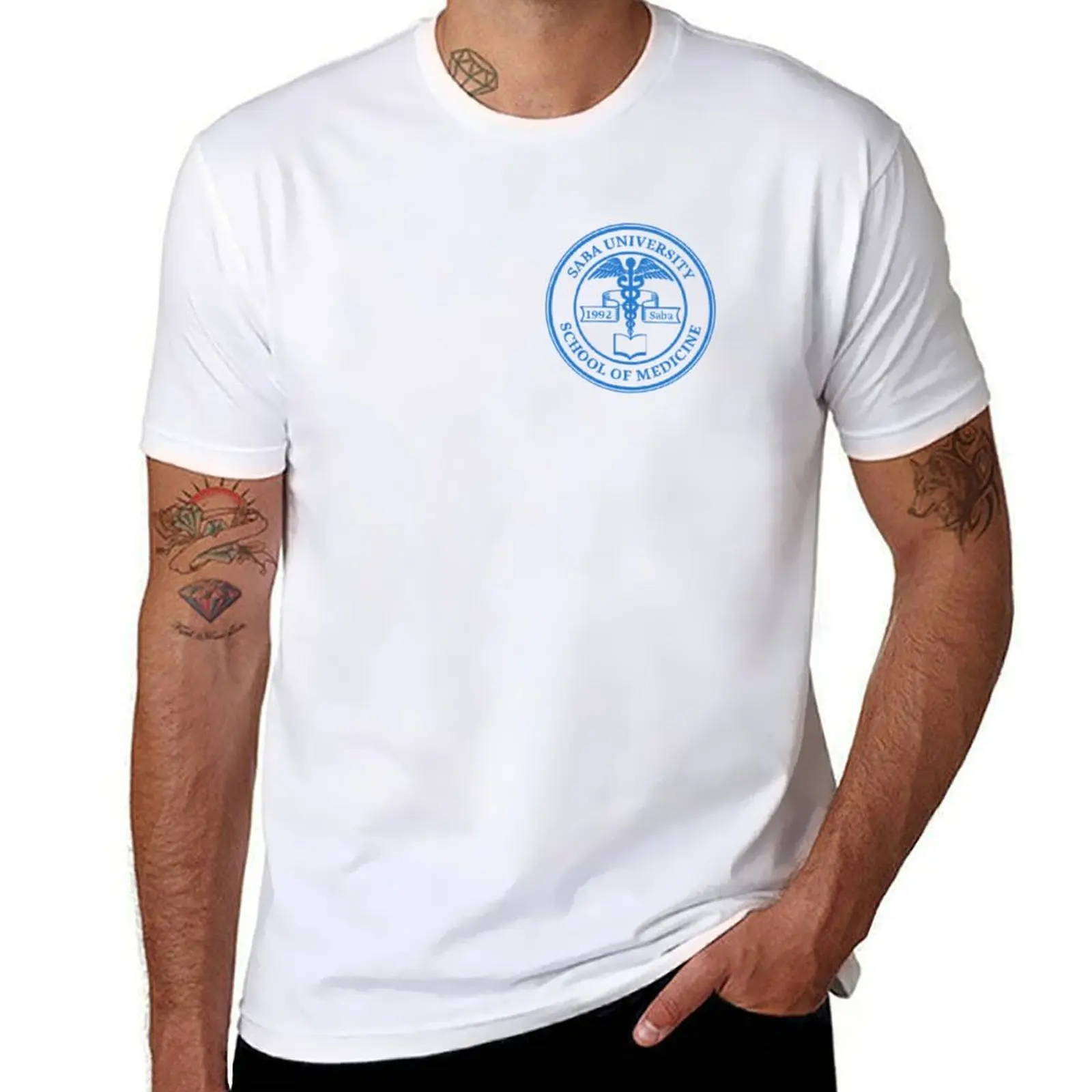 

saba medical school T-Shirt t shirts for man graphic vintage t shirt men 100% cotton luxury brand