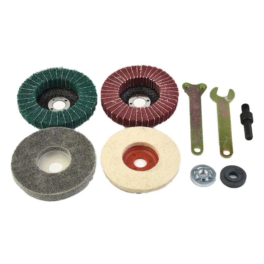 For Angle Polishing Kit Grinder Flap Accessories Tools Nylon Cloth Wool Metal Rod Wood Stainless Steel Plastic