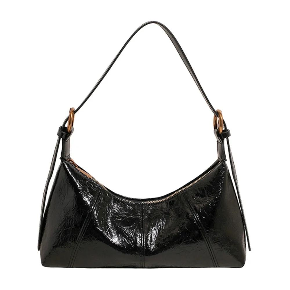 

Vintage Retro Leather Underarm Bag Solid Color Leisure Women's Armpit Bag French Handbag Commuting Shoulder Bag Women