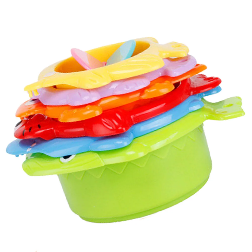 6 Pcs Colorful Cup Toys Beach Stacking Cups Baby Lovely Bathing for Babies Floating Learning