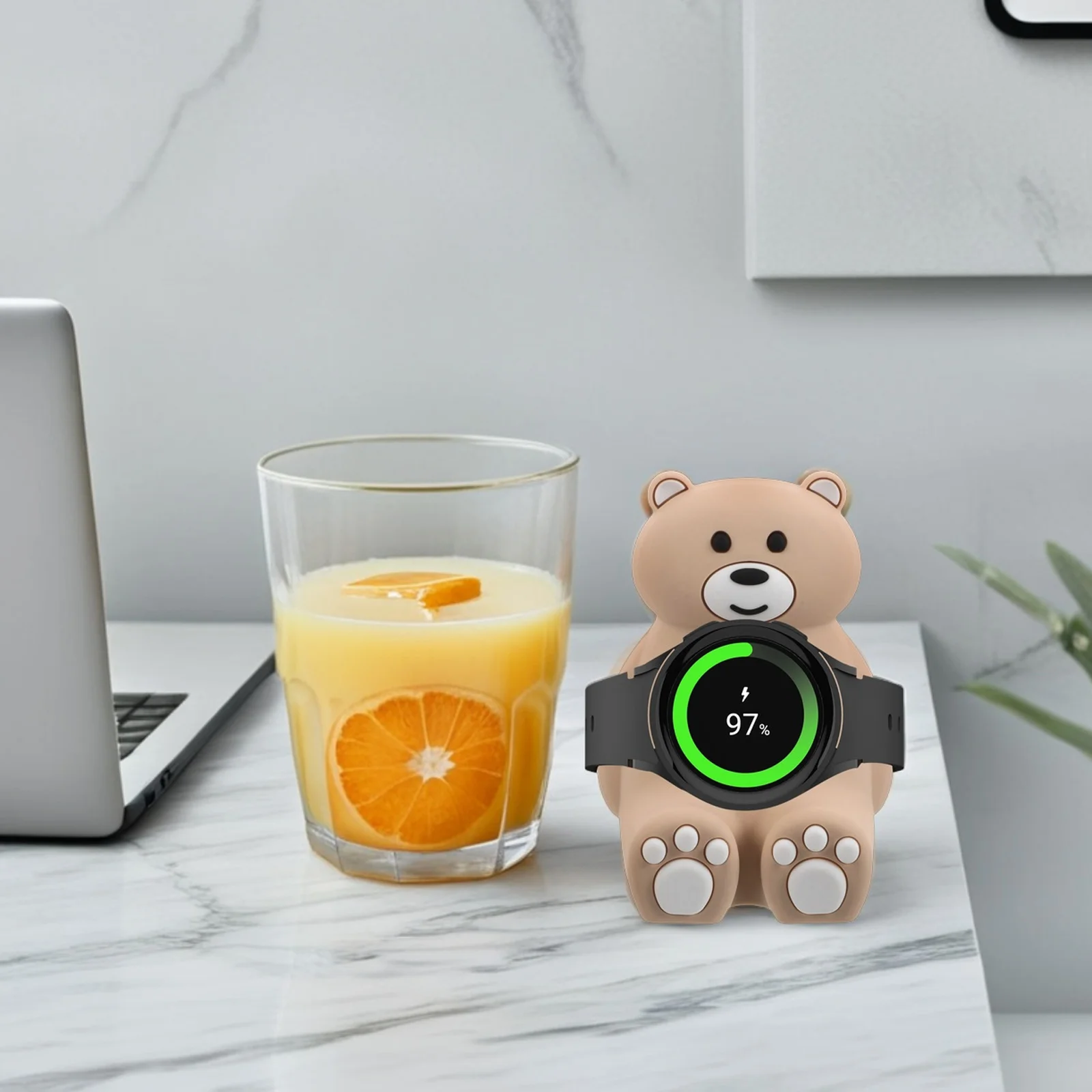 

Cute Bear Silicone Watch Charging Dock Holder Non-Slip Smartwatch Stand For Home Office Nightstand Durable Vertical Charging