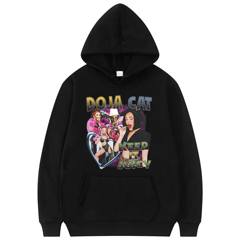 

Best Famous Rapper Doja Cat Hip Hop Fashion Vintage Hoodie Men Women Casual Cozy Cotton Sweatshirt Male Oversized Streetwear