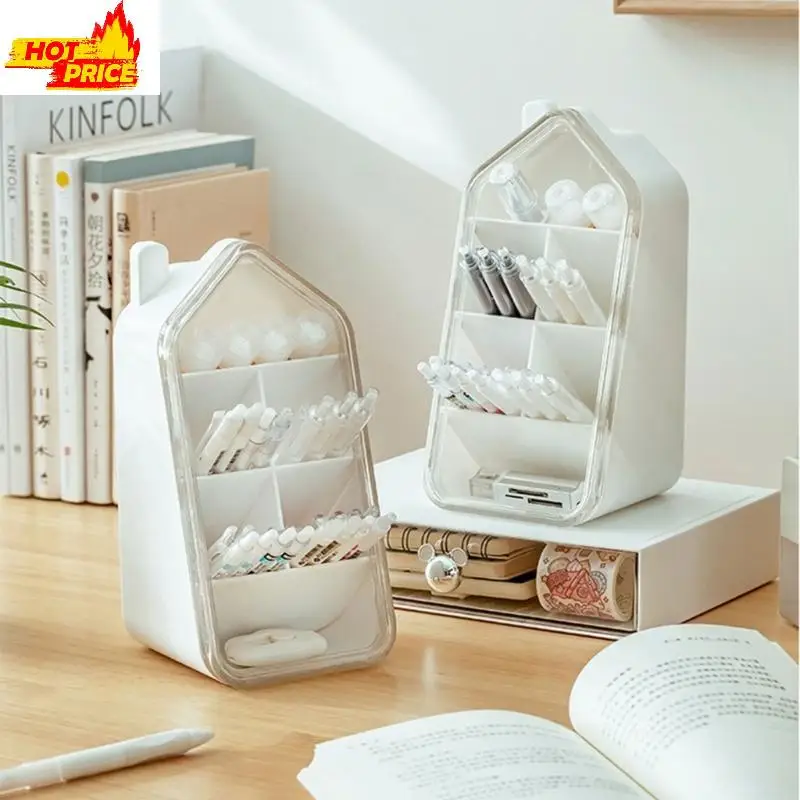 

Desk Pen Organizers With Drawer 7 Segments Pencil Holder Obliqued Pen Pencil Cup