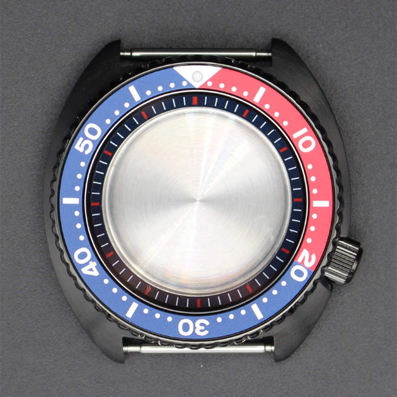 

45mm Pvd Black Watch Case 316L Stainless Steel Case 3.8 o'clock Sapphire For Mod SKX Abalone NH35 NH34 NH36 NH38 Movement 10ATM