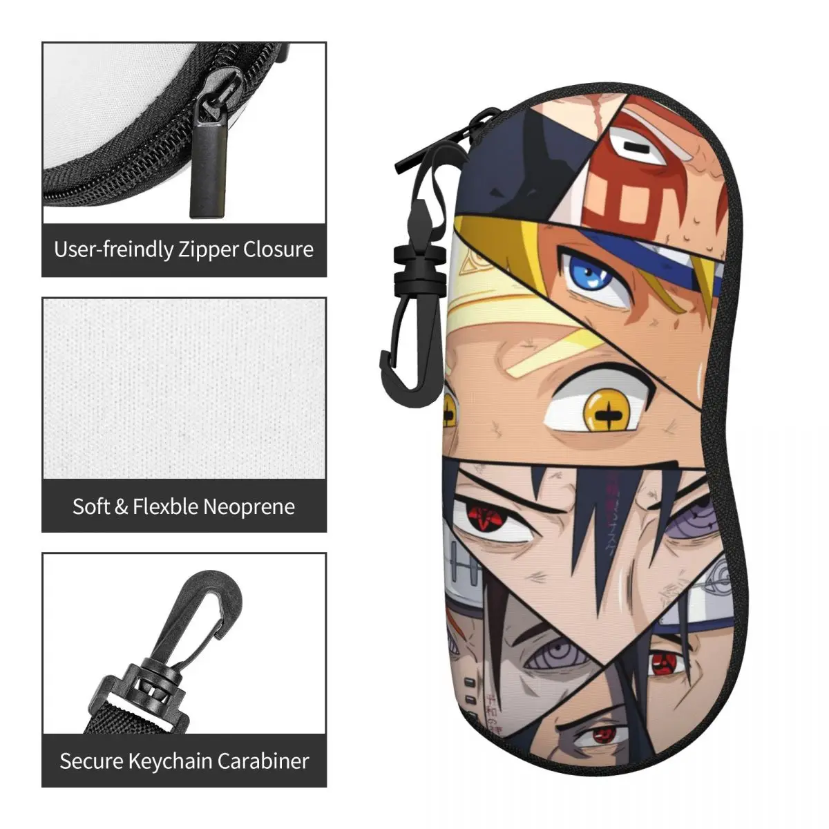 Estuche para gafas ultraligero Naruto Soft Shell: bolsa para gafas resistente a los arañazos y ahorra espacio para aventuras al aire libre