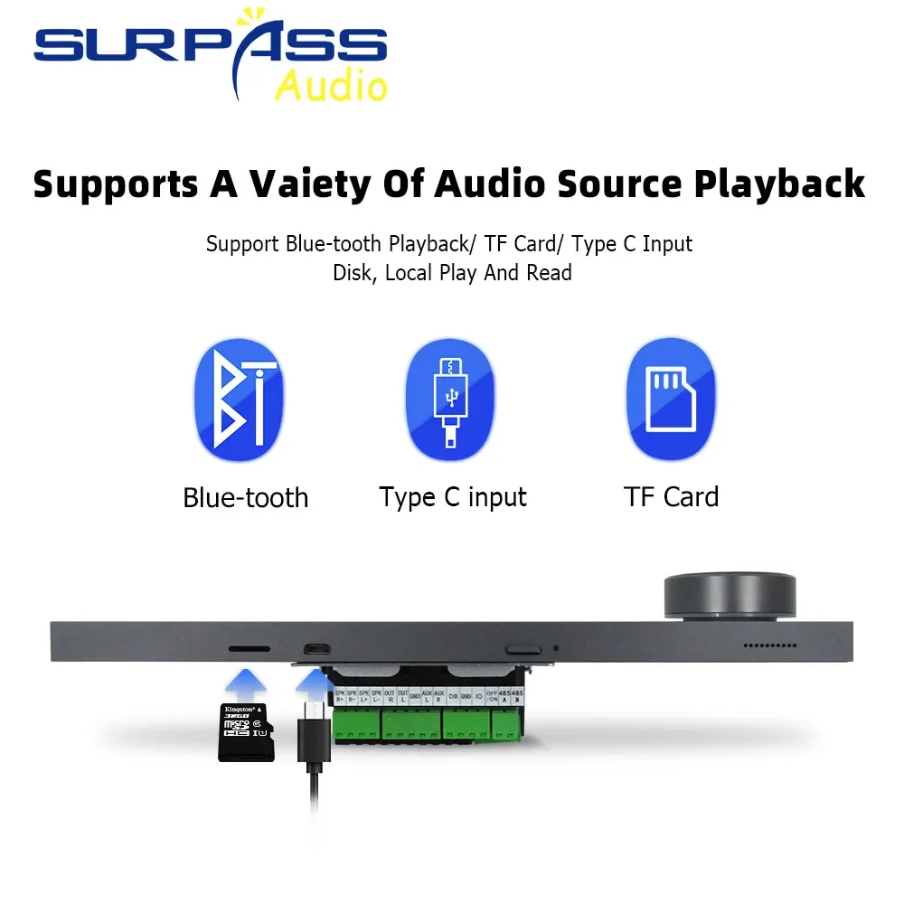 Android 8.1 System 7 Inch WiFi Bluetooth Wall Amplifier Smart Home Control Screen 2X25W Built-in Speakr Support TUYA RS485 Port