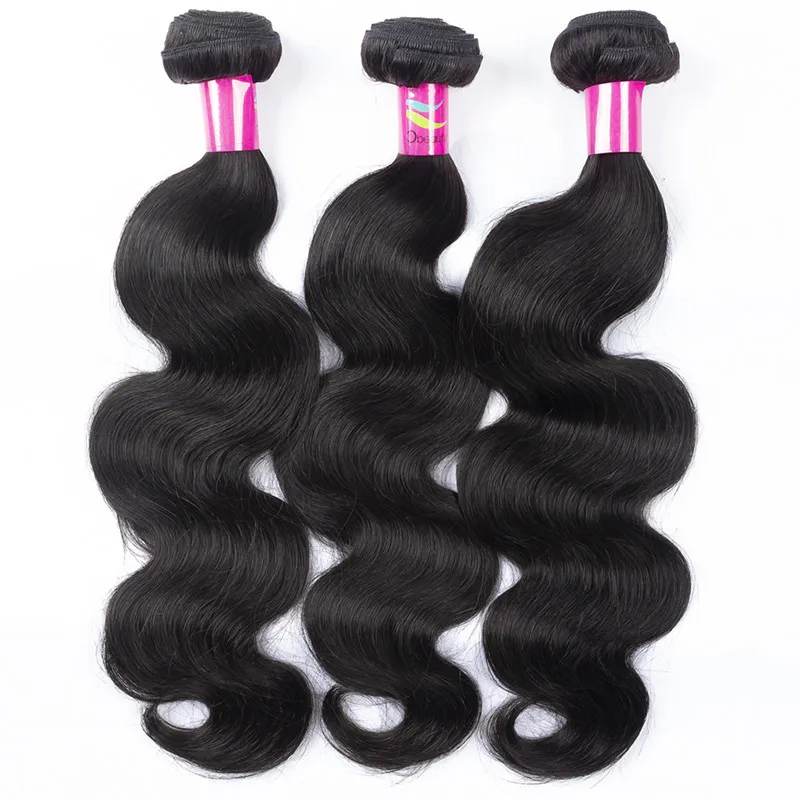 Extension de cheveux brésiliens noirs naturels pour femmes, 100% cheveux humains, vague de corps, 1 pièce, 3/4 pièces, 12A