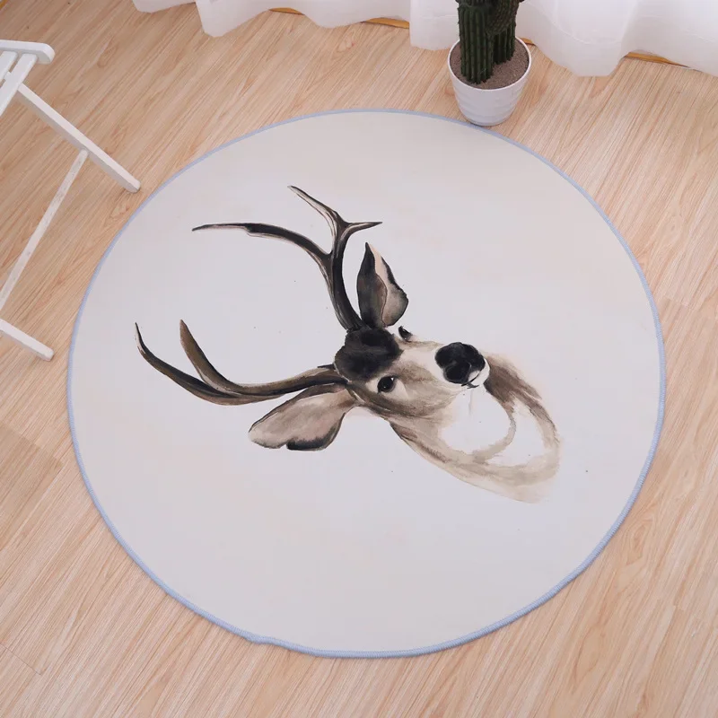 Round Carpet Cartoon Bird Area Rugs Living Room Bedroom Bedside Sofa Carpets Computer Chair Floor Mats Kids Room Home Decoration