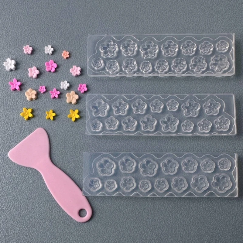 3Pcs 3D Silicone Pressing Mold DIY Nail Art Reusable Cute Cartoon Strawberry Cherry Versatile Cherry Kawaii Nail Beauty Charm