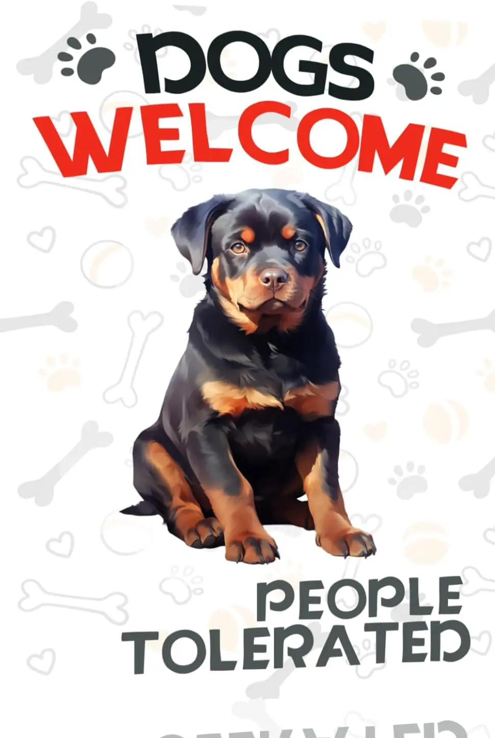 Rottweiler Metal Sign Dogs Welcome People Tolerated Metal Tin Sign Funny Welcome Signs Vintage Wall Decor For Bar Pub Club -alum