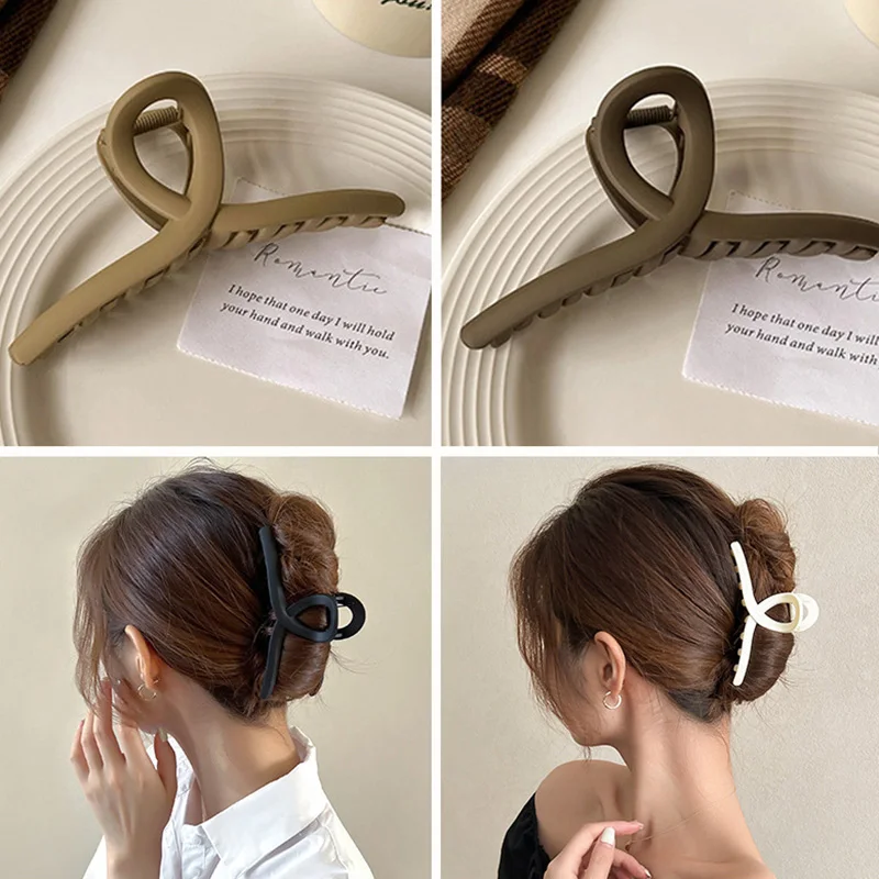 Pinza de pelo grande para mujer, horquilla cruzada mate, elegante, francesa, pinza de pelo grande, accesorios para el cabello coreanos para niñas