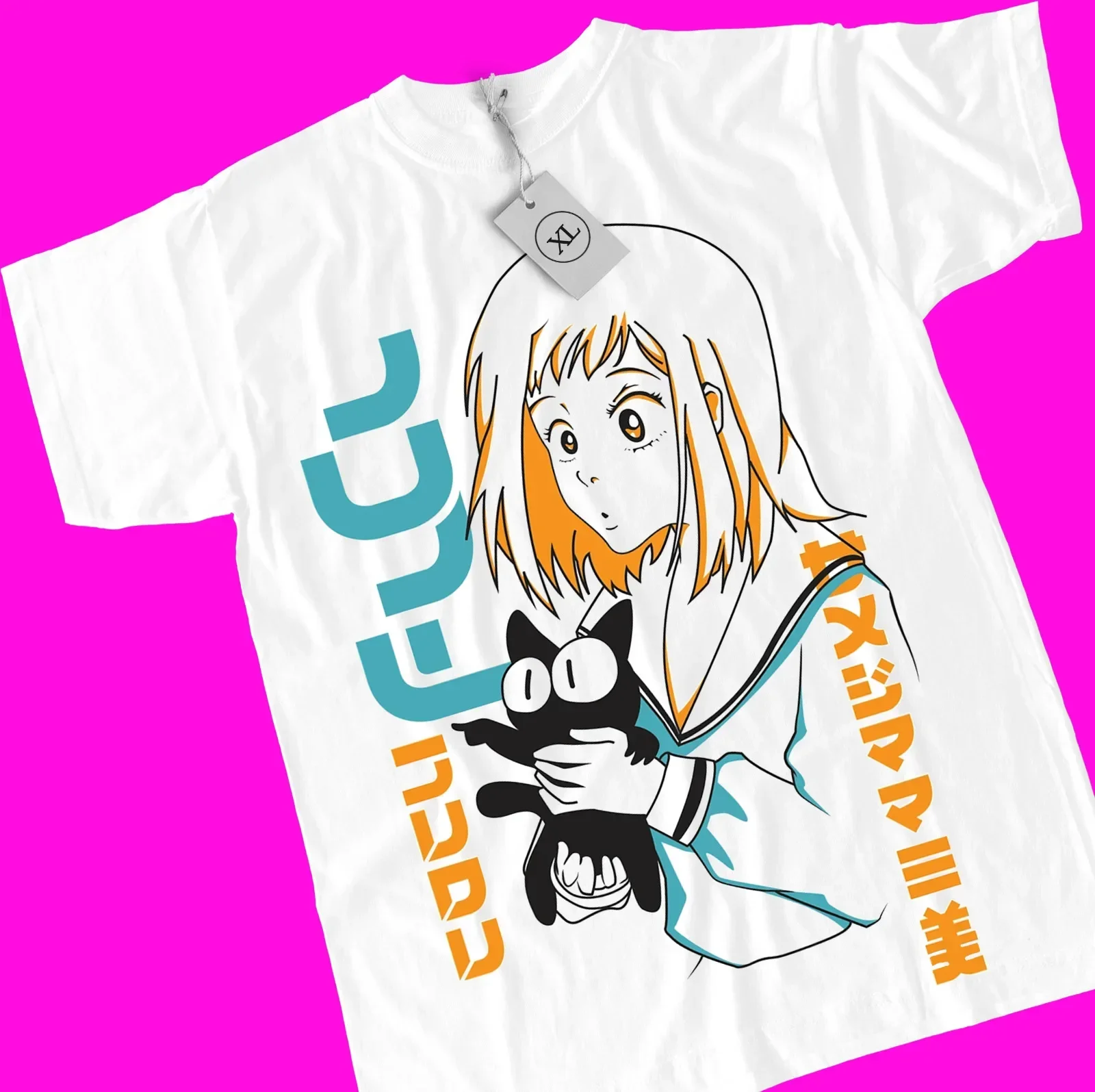 

Unisex FLCL Mamimi and Ta-kun FLCL Mamimi Anime T-Shirt, Retro Manga Shirt