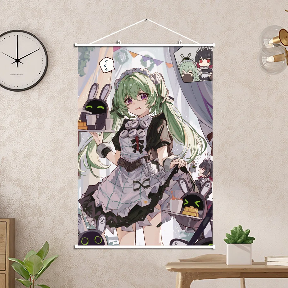 Zenless Zone Zero Hoshimi Miyabi Cartoon Characters Hanging Picture Two-Dimensional Heat Transfer Scroll Style Hanging Paintings
