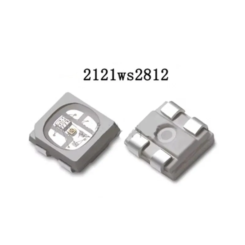 Highlight 2121 RGB SMD LED, 5V Built-in IC WS2812B, Programmable Color Change, 4Pin Lamp Beads 2.1*2.1mm